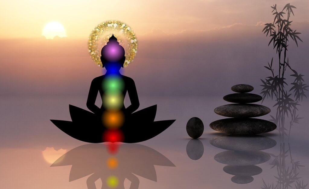 Test d’équilibre des chakras – illustration méditation et énergie intérieure